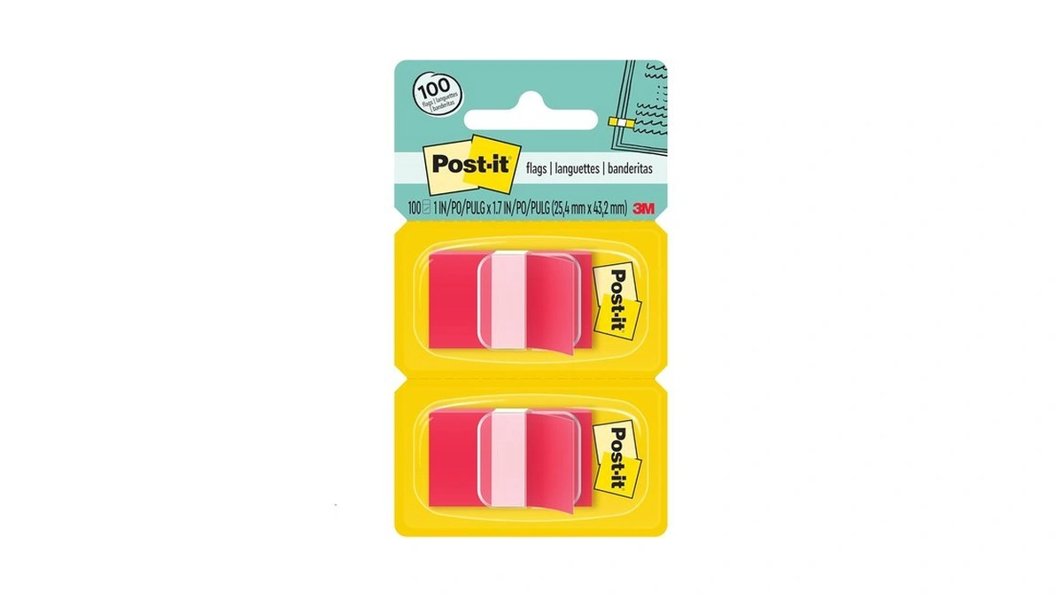 Post-it Flags, 1 X 1.7 In, Red, 2 Dispensers, 50