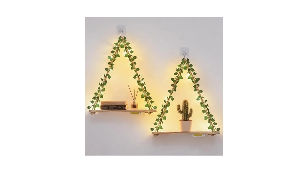 Richer House Hanging Floating Shelves No Drill, Macrame Plant Wall