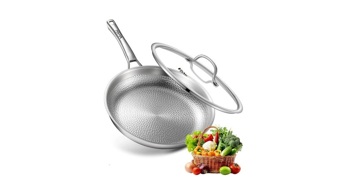 Titanium Pans For Cooking, 12 Inch Pure Titanium Hammered Pro
