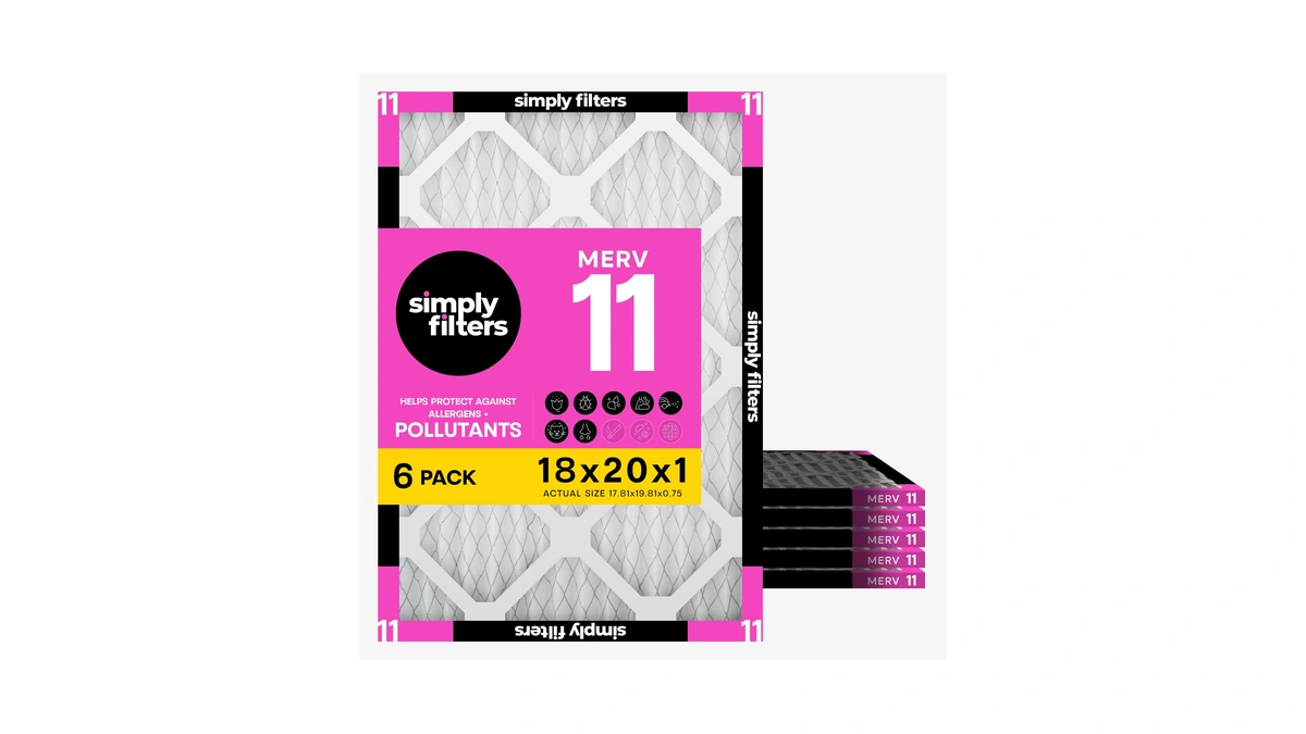 Simply 18x20x1 Air Filter, Merv 11, 6 Pack, For Home