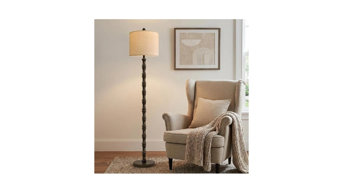 Fofomomo 62" Farmhouse Floor Lamp For Living Room, Rustic Standing