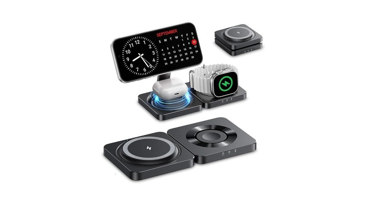 Vorpop Wireless Charger For Iphone, 3-in-1 Magnetic Charging Station For