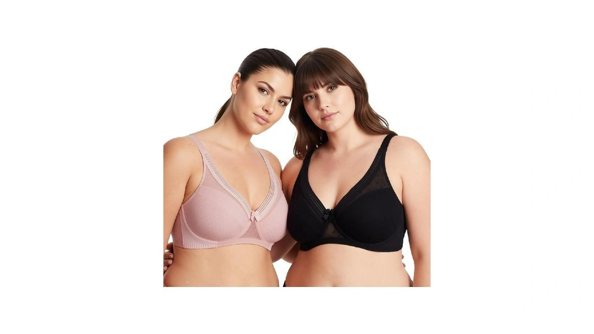 Curve Muse Women's Plus Size Unlined Minimizer Full Coverage Mesh