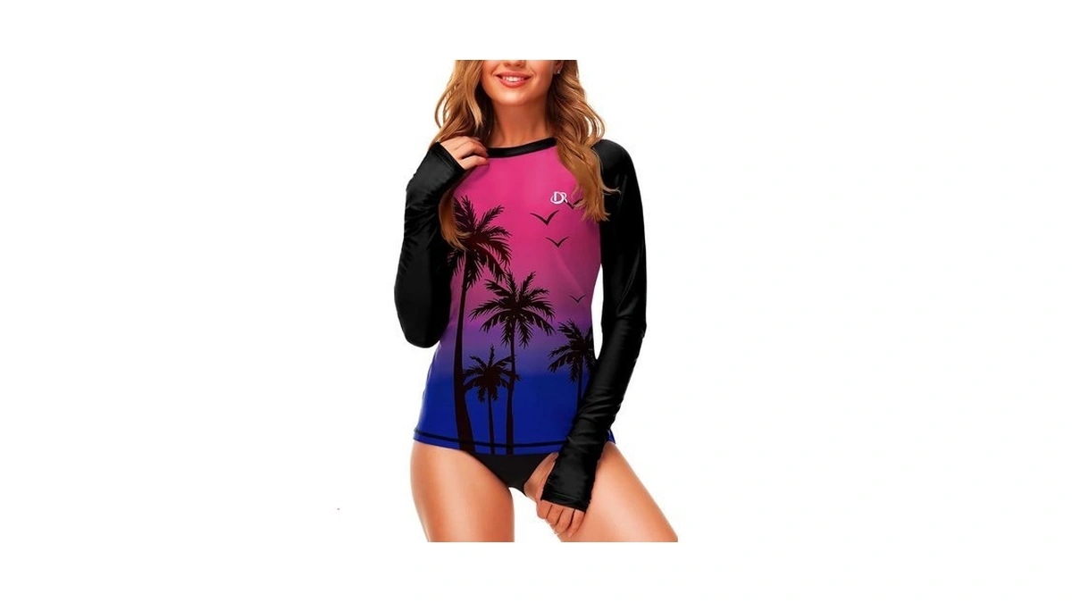 Rash Guard For Women Long Sleeve Sun Protection Upf 50+