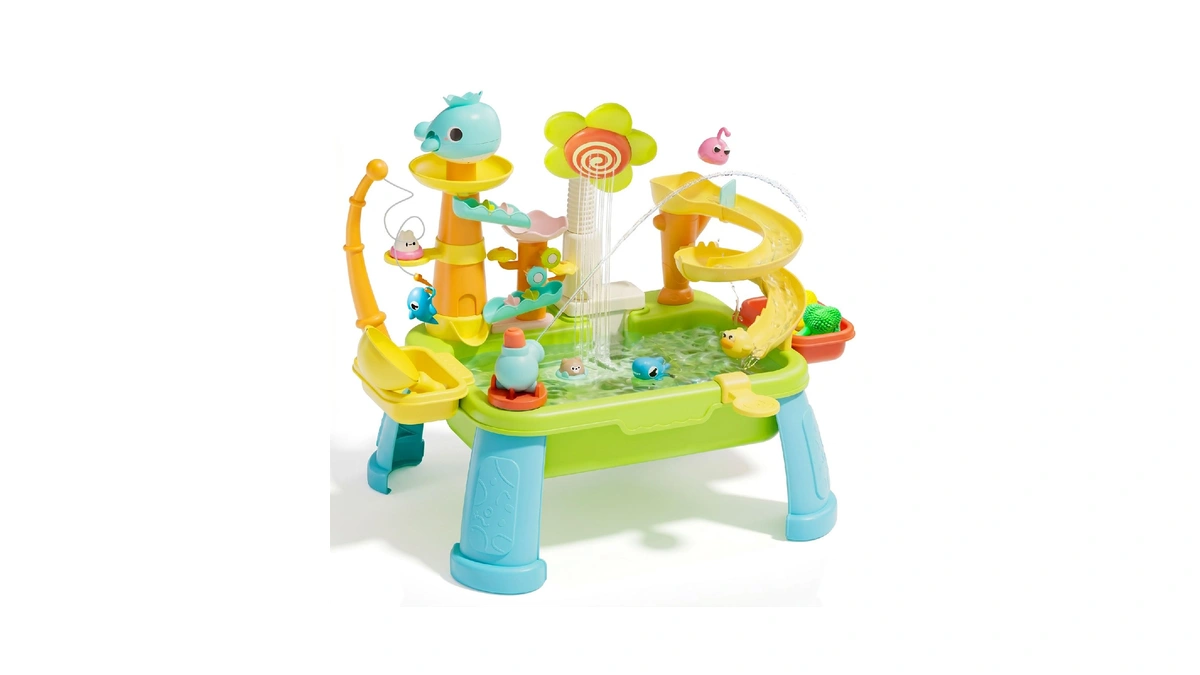 Swinkate Upgraded 4-in-1 Sand Water Table For Toddlers 1-3, Kids