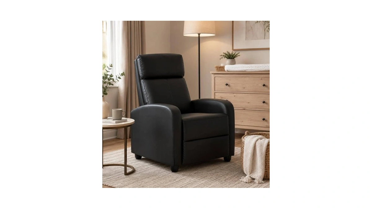 Dream On Me Tristan Upholstered Recliner Chair – Manual Recliner
