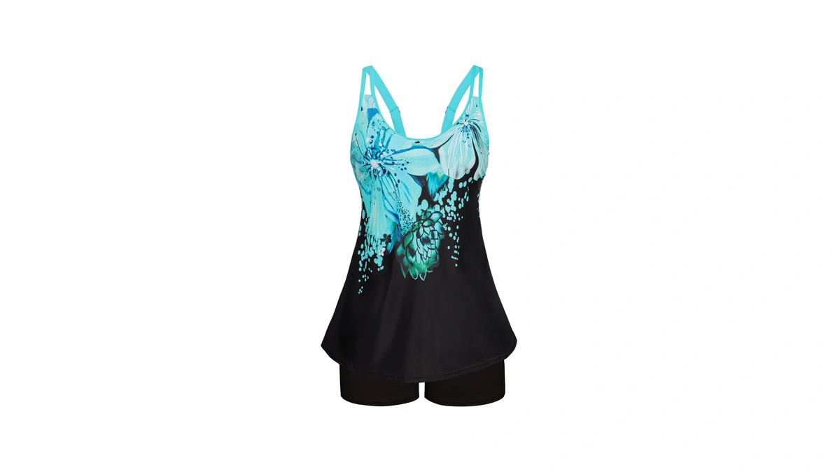 Full Coverage Swimsuits For Women Adjustable Straps Flowy Tankini Sets