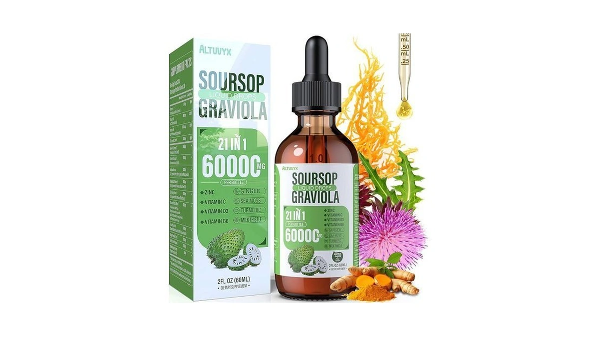 Soursop Graviola Liquid Drop Soursop Bitters Liquid, 2000mg Organic Soursop