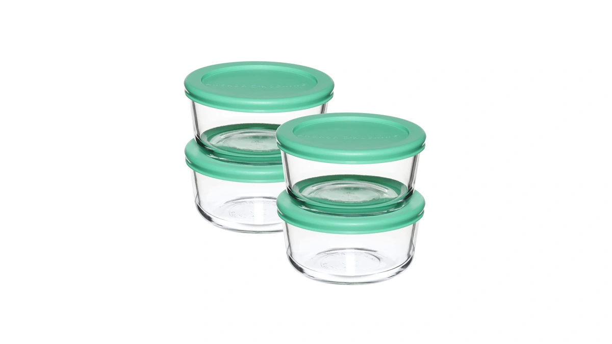 Anchor Hocking 2 Cup Glass Storage Containers With Lids, Set
