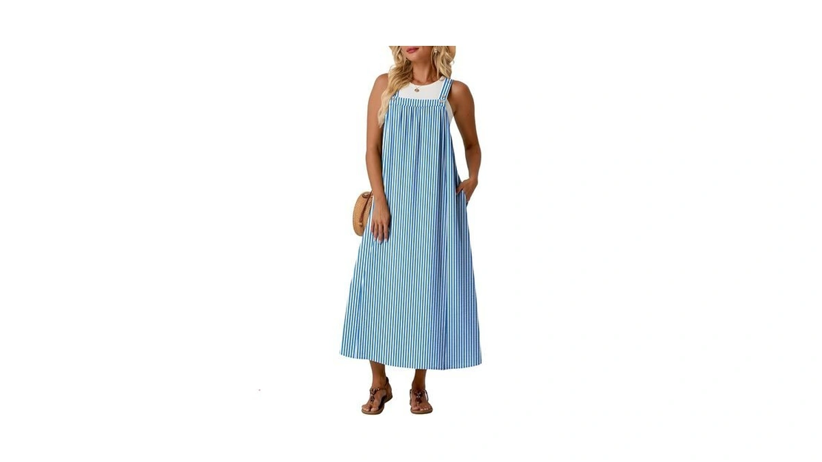 Lepunuo Overall Dress For Women Summer Adjustable Casual Cover Up