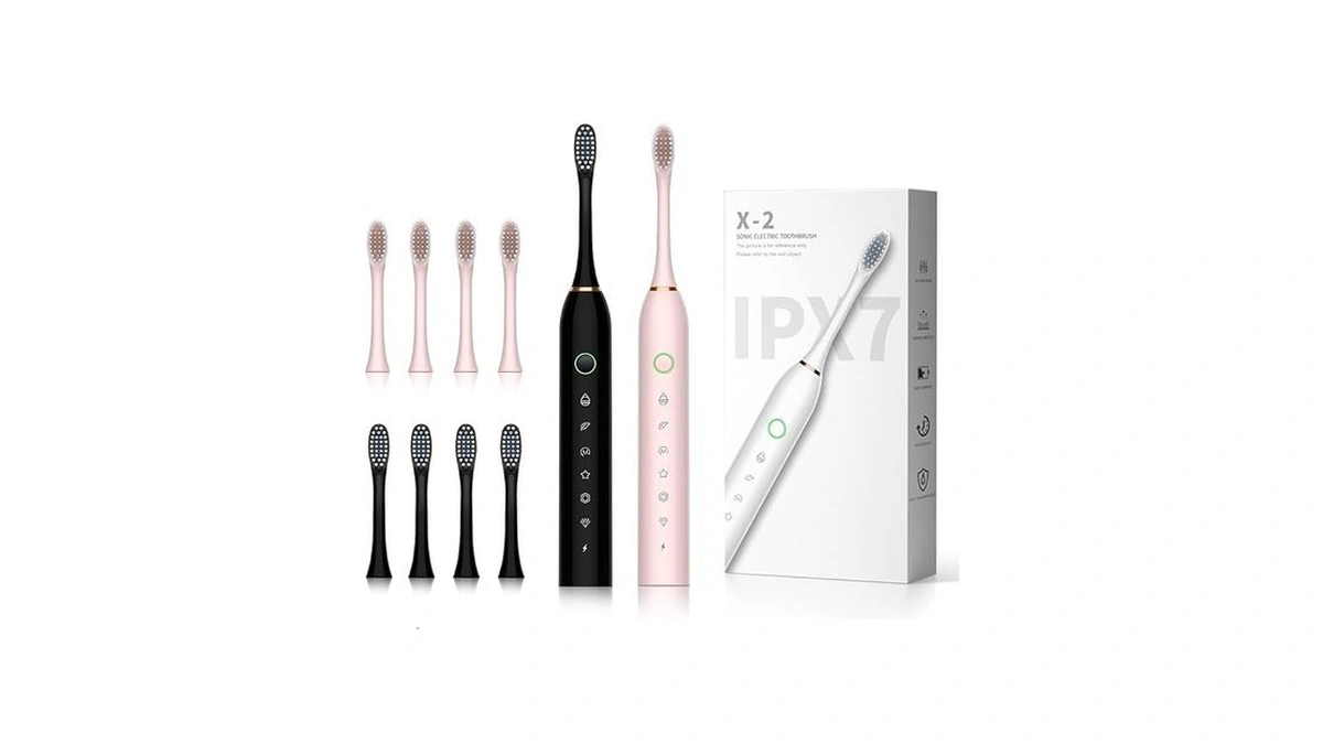 Sunpro 2 Pack Sonic Electric Toothbrush, 6 Modes Deep Clean,