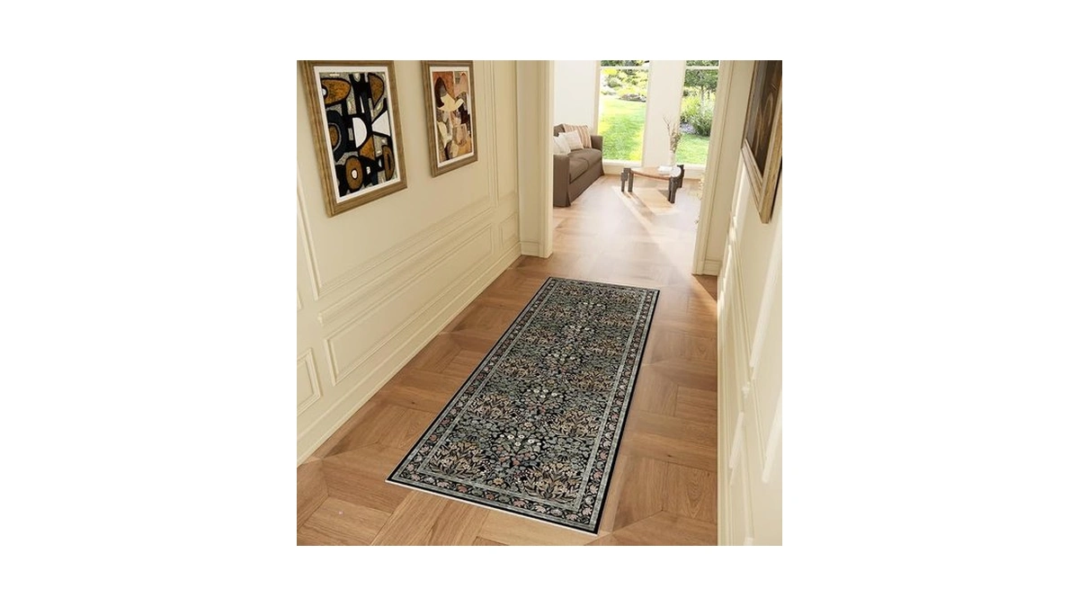 Vintage Floral Area Rug Runner 2x6 Washable Ultra-thin Boho Carpet