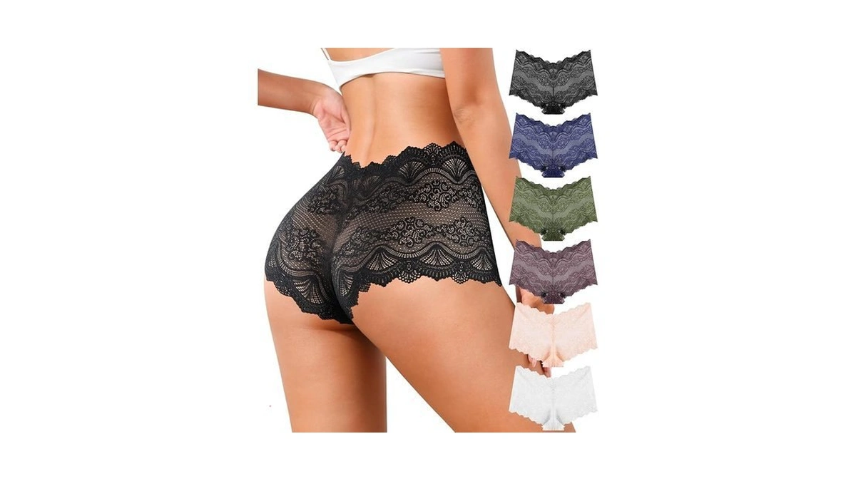 Qovoq Lace High Waisted Soft Womens Underwear Sexy Panties Lightweight