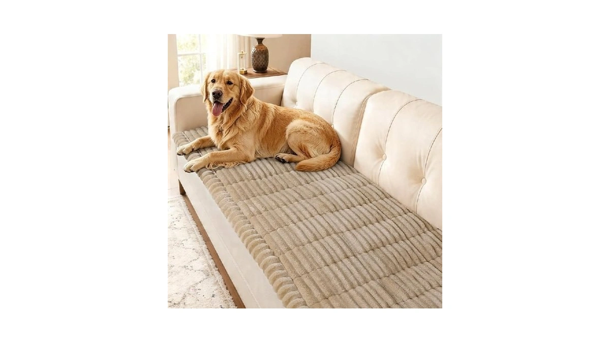 Searchi Couch Covers For Dogs Washable, Non Slip Fuzzy Pet