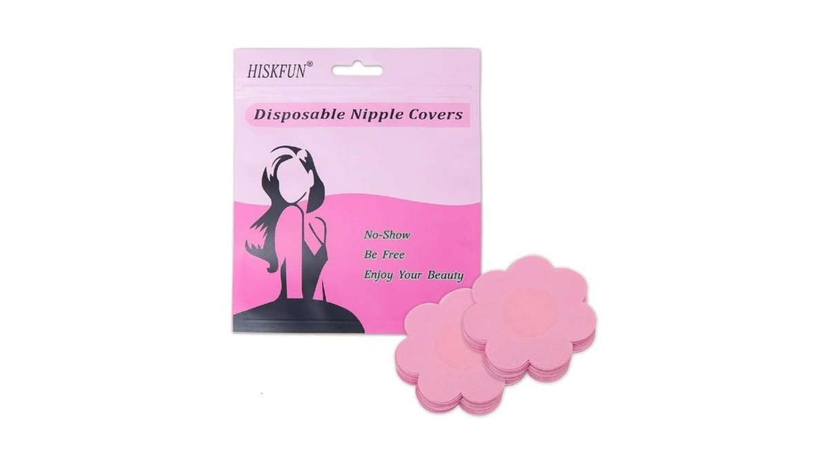 Hiskfun 40 Pieces Nipple Covers For Women Disposable No-show Pasties