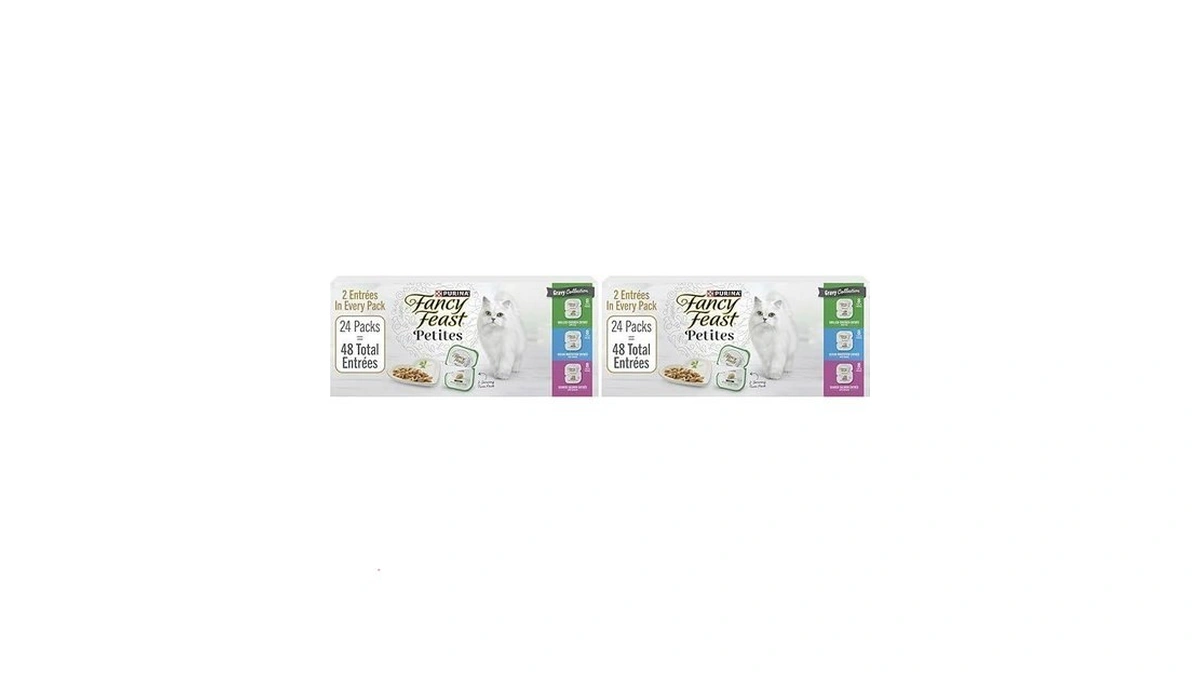 Fancy Feast Purina Gourmet Wet Cat Food Variety Package,petites Gravy