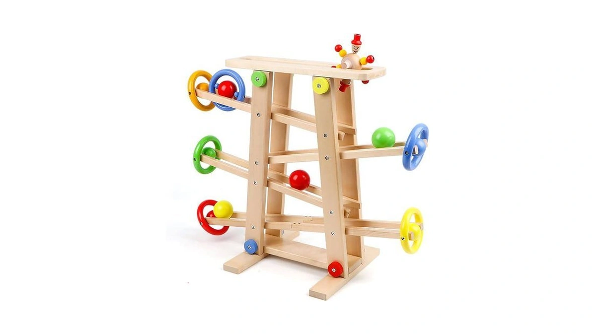 Wooden Wooden Race Track Toddler Toys For 1-3, Wood Car