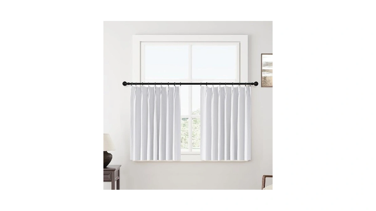 Chrisdowa White Pinch Pleated Blackout Curtains 45 Inches Long 2