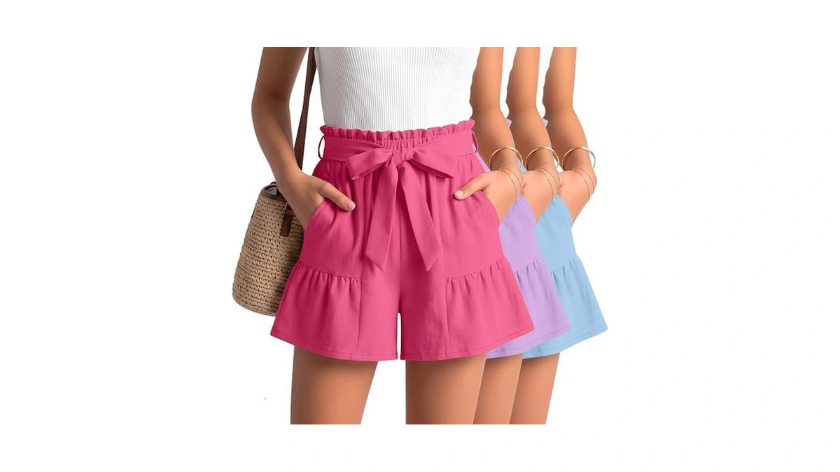 Yooo's Vivi 3 Pack Girls' Shorts Cute Wide Leg Ruffle