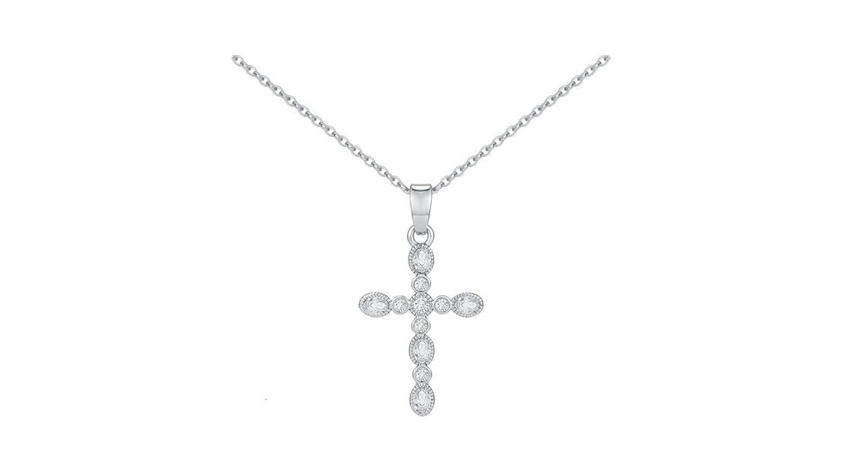 Aohik 14k Gold Plated Cross Pendant Necklaces For Women Trendy,