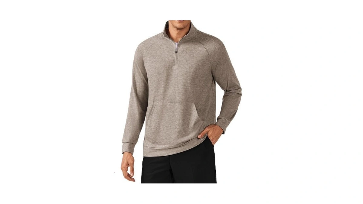 Pinspark Men's Sweatshirts Lightweight Quarter Zip Pullover Men Long Sleeve