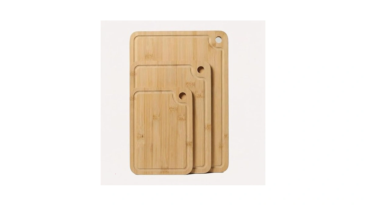 Bamboo Cutting Boards For Kitchen Set Of 3, Wooden Cutting