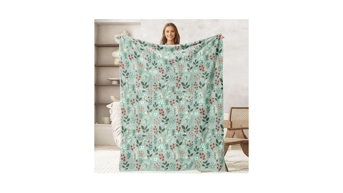 Keepitcozi Floral Throw Blankets For Women Girls, Colorful Flowers Printed