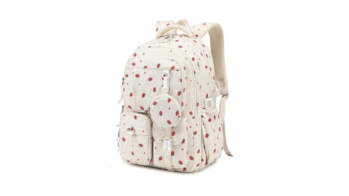 Moonbaby Girls Backpack, Corduroy Kids Backpack For Girls, School Bag