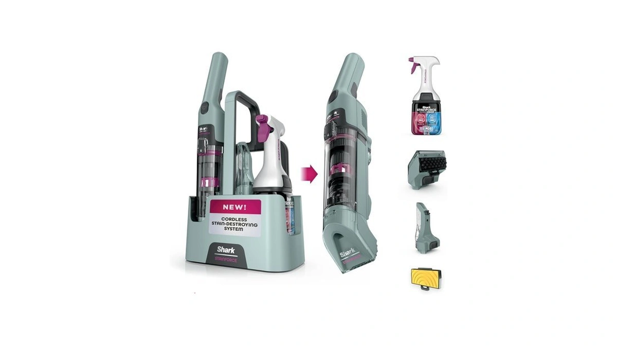 Shark Stainforce Cordless Spot Cleaner, Dual-activated Easy Spray Formula, Oxy-powered