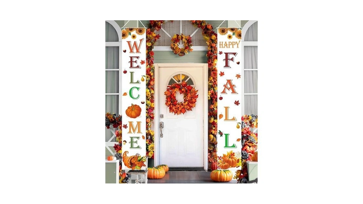 Fall Decorations For Home Welcome & Happy Fall Porch Banner