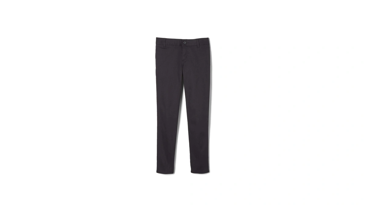 French Toast Girls' Skinny Fit Stretch Twill Pant, Black, 6x