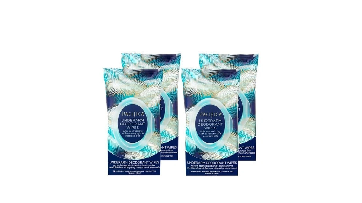Pacifica Beauty Coconut Milk & Essential Oils Underarm Deodorant Wipes,