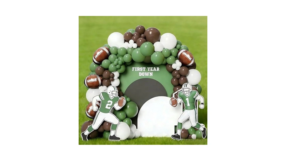 Football Party Decorations Balloon Garland Arch Kit 136pcs Sage Green