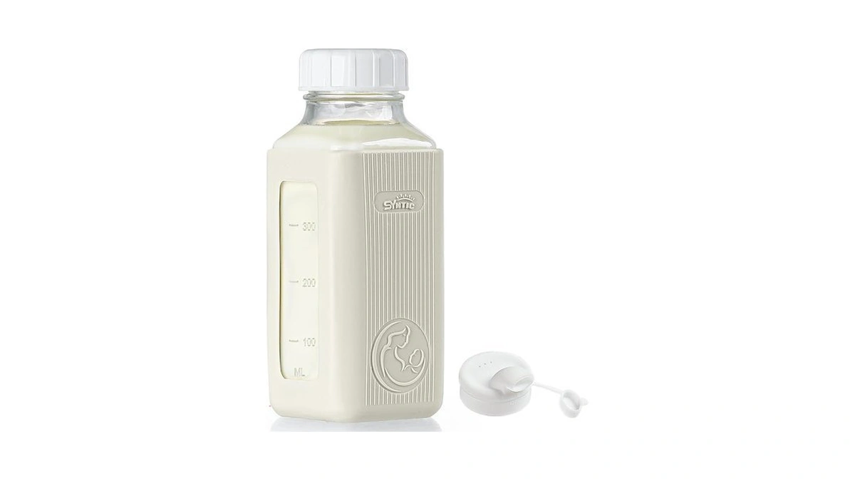Syntic 16 Oz Glass Milk Storage Bottle With Lid &