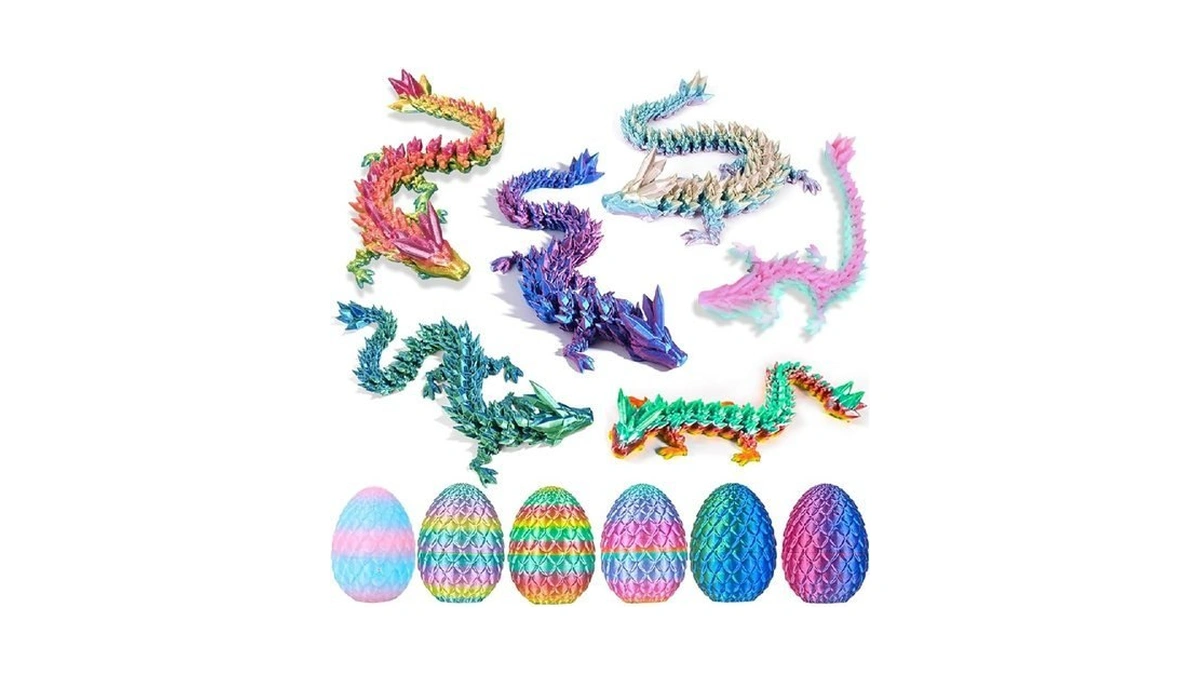 6pcs 3d Printed Dragon Eggs With Dragon Inside, Easter Basket