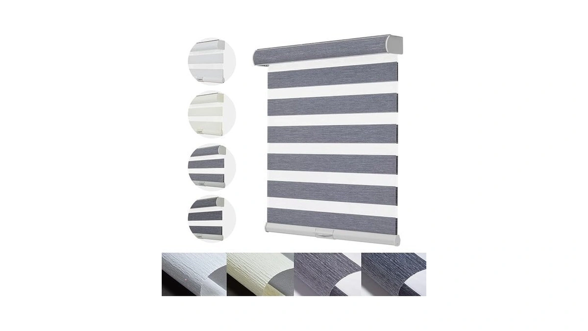 Persilux Cordless Zebra Blinds For Windows With Jacquard Pattern Roller