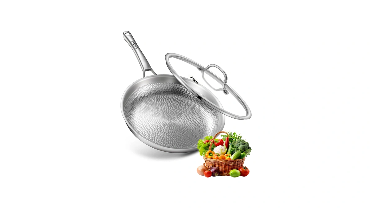 Titanium Pans For Cooking, 12 Inch Pure Titanium Hammered Pro