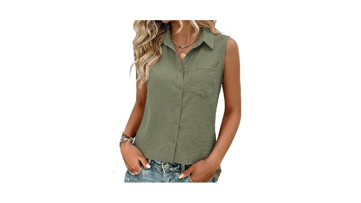 Amazon coupon: Chicyoo Womens V Neck Sleeveless Button