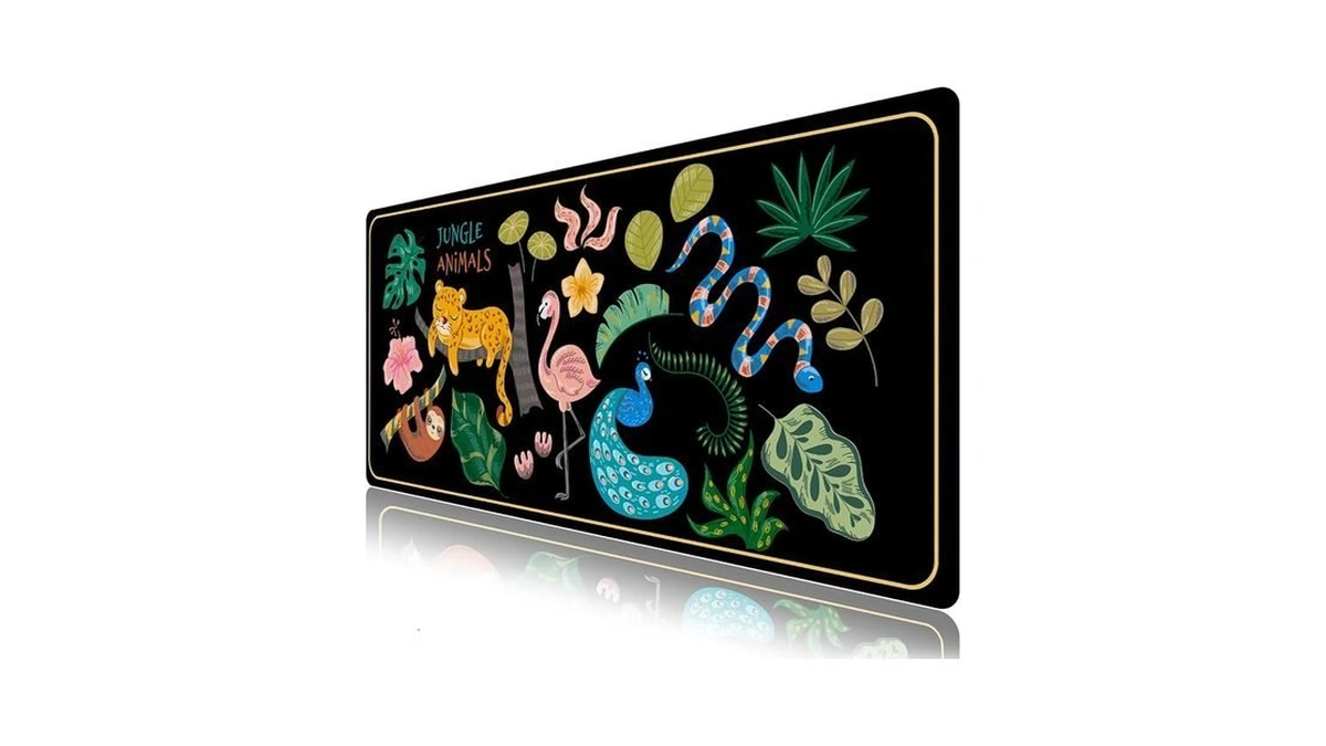 Aimsa Desk Mat For Keyboard And Mouse, Jungle Animals Large