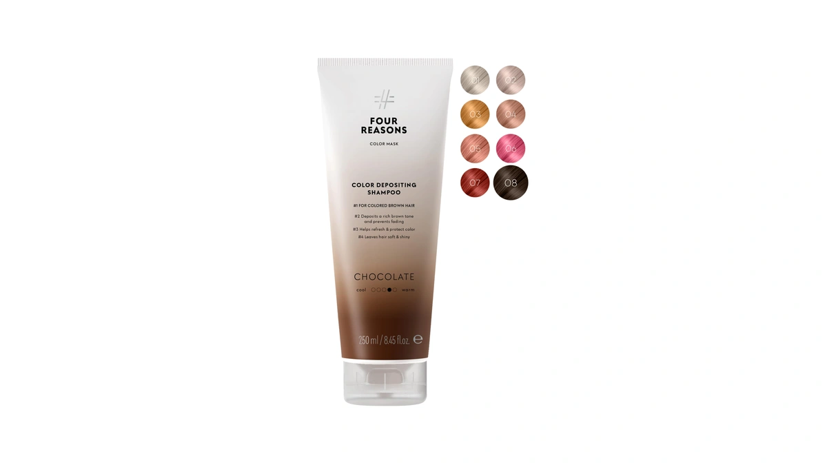 Four Reasons Hair Color Shampoo, Chocolate - Semi Permanent Brown