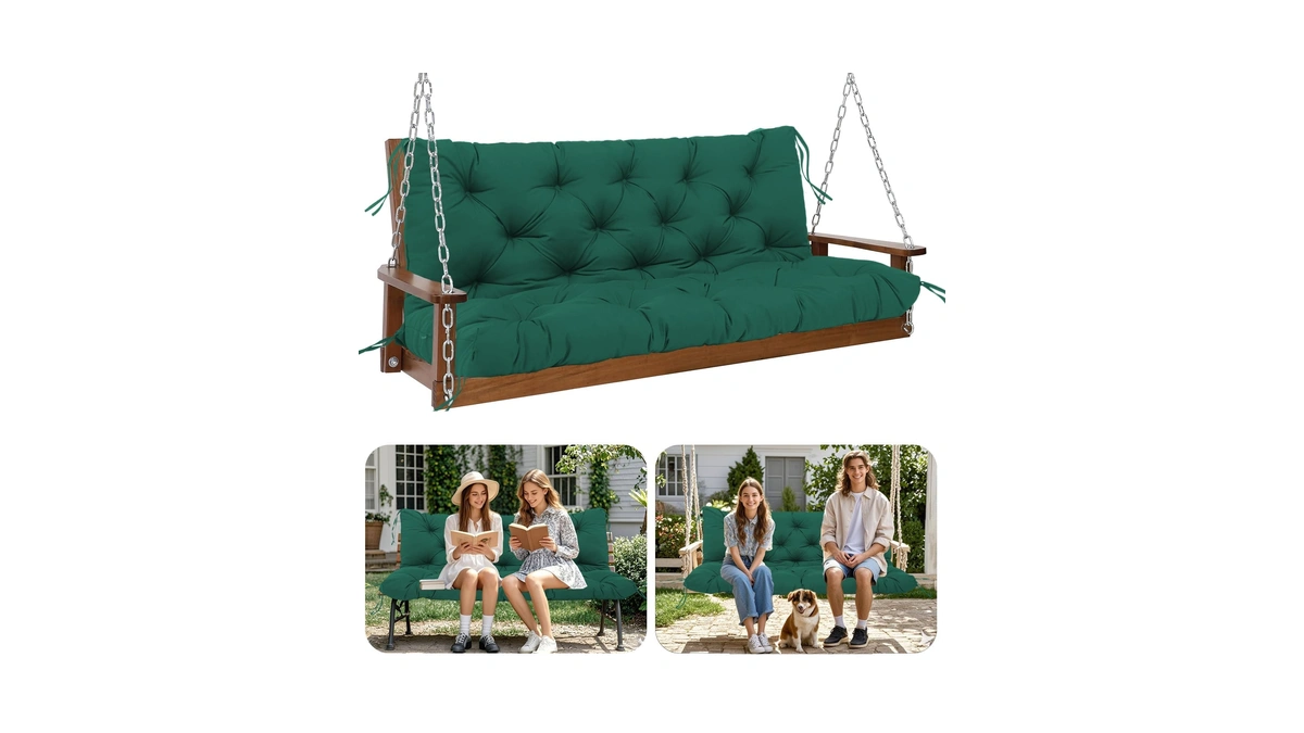Hzmgpcm Premium 5" Thick Waterproof Outdoor Swing Cushions 3 Seater