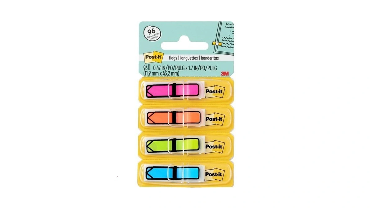 Post-it Arrow Flags, .47 X 1.7 In, Assorted Brights, 4