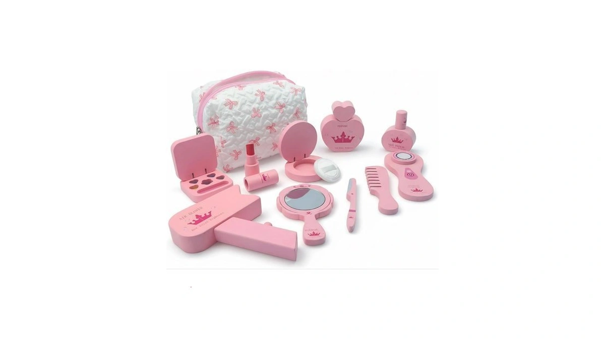 Wooden Makeup Toy Set For Girls Pretend Play Makeup Kit