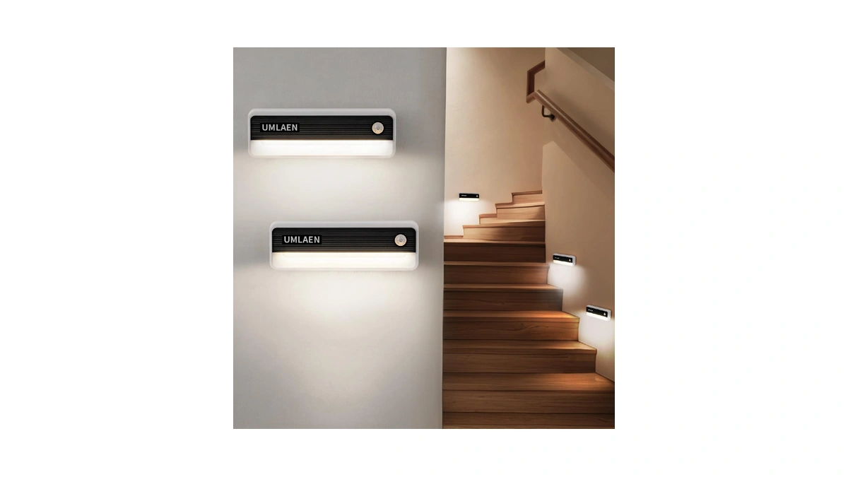 2 Pack Motion Sensor Lights Indoor, 1800mah Motion Activated Night