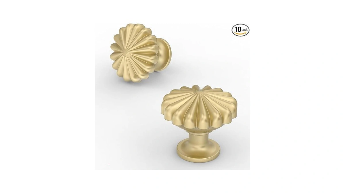 Asidrama 10 Pack Brushed Gold Kitchen Cabinet Knobs - Dresser