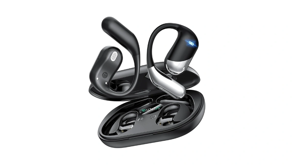 Ultra Open Ear Headphones, Over Ear Bluetooth Bone Conduction Earbuds