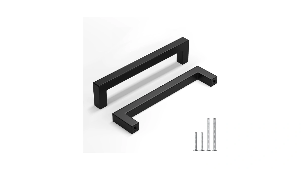 Homdiy Black Cabinet Handles 5-1/16" Matte Black Cabinet Handles 30