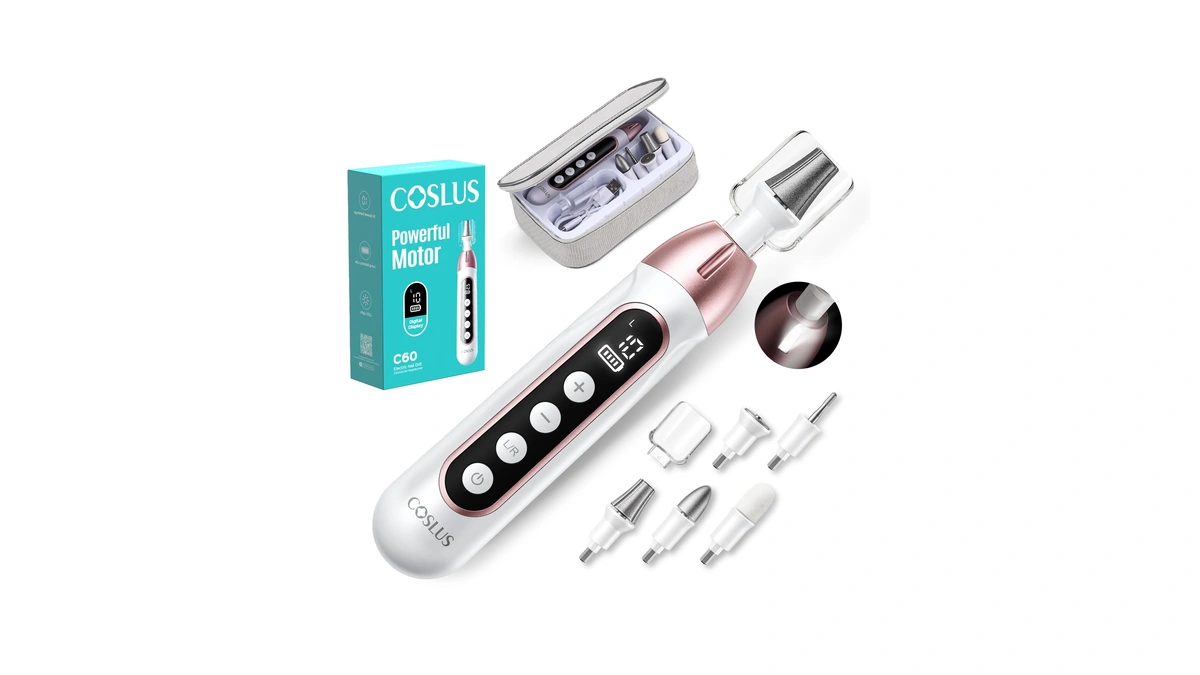 Coslus C60 Professional Pedicure Manicure Kit, 10 Speed & Lcd