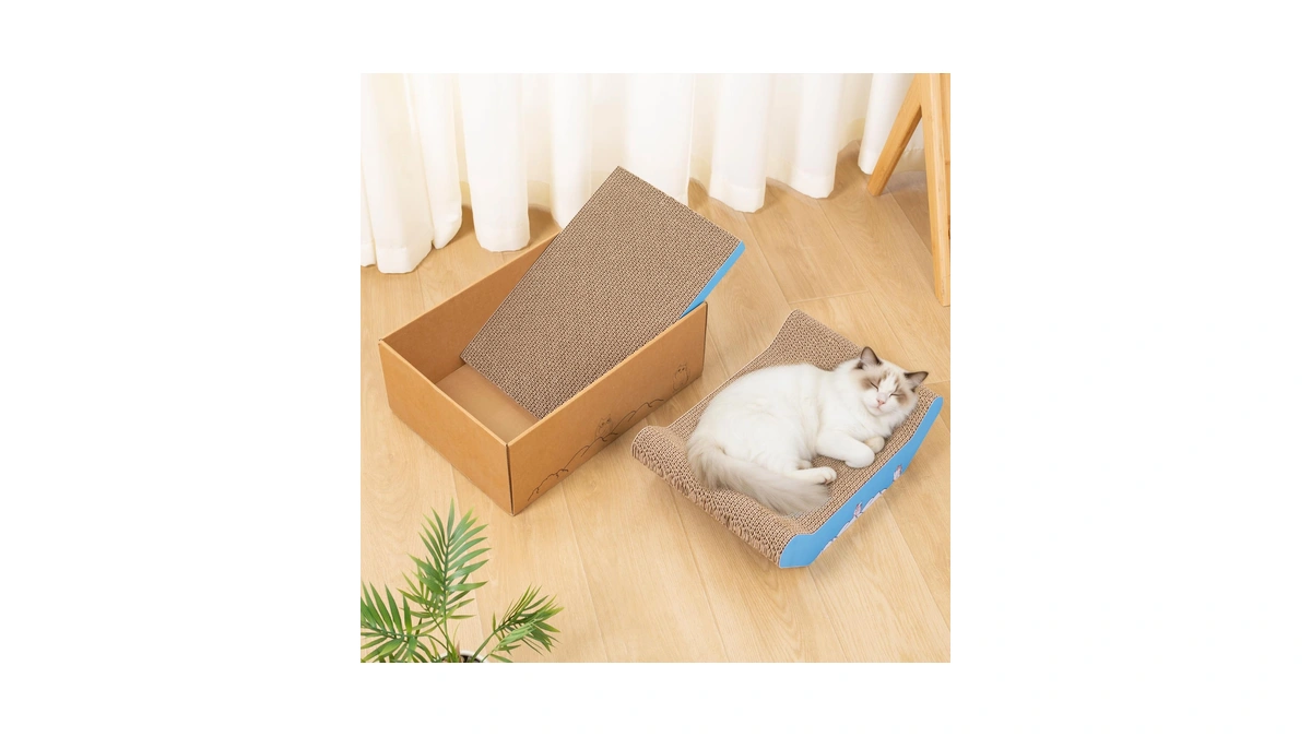 Uuig Cardboard Cat Scratcher Bed 16.9” Cat Scratch Box With