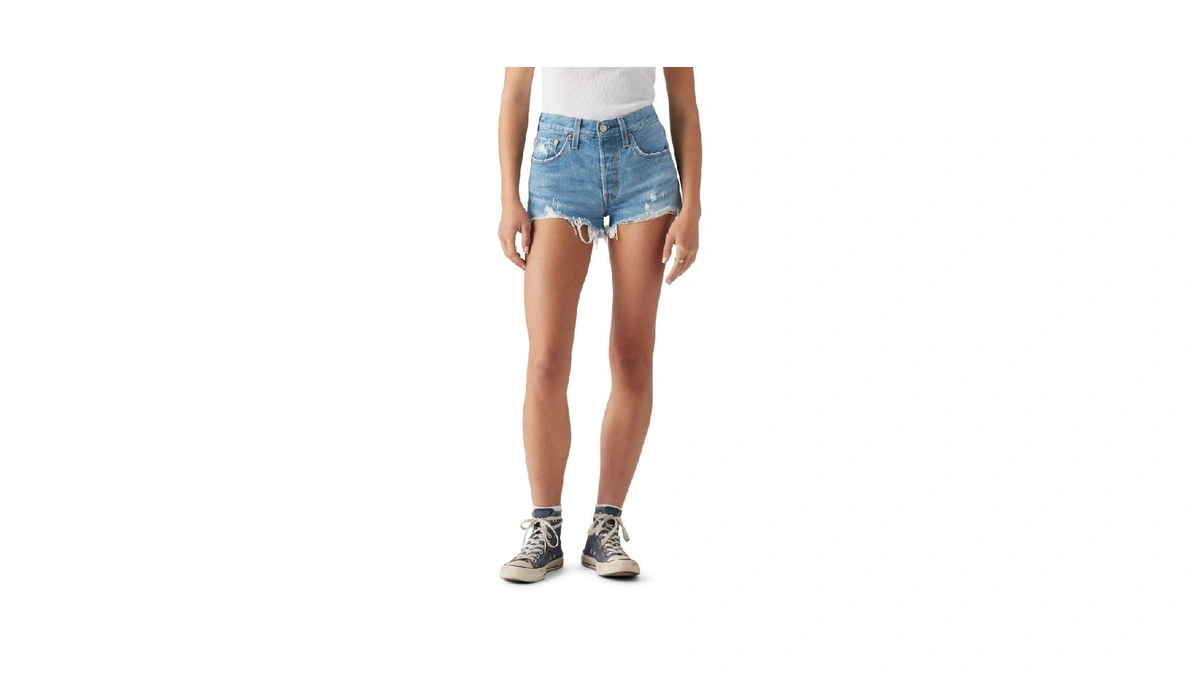 Levi's Women's Premium 501 Original Shorts, Athens Mid Short, 25